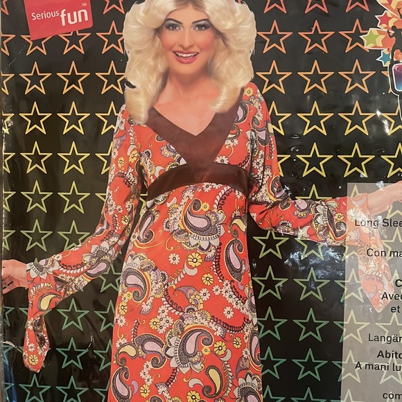 Brand New Halloween Costume Woodstock Maxi Size Small 6-8 70's Disco Fever - Picture 4 of 6